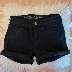BLACK AMERICAN EAGLE SUPER STRETCH SHORTS